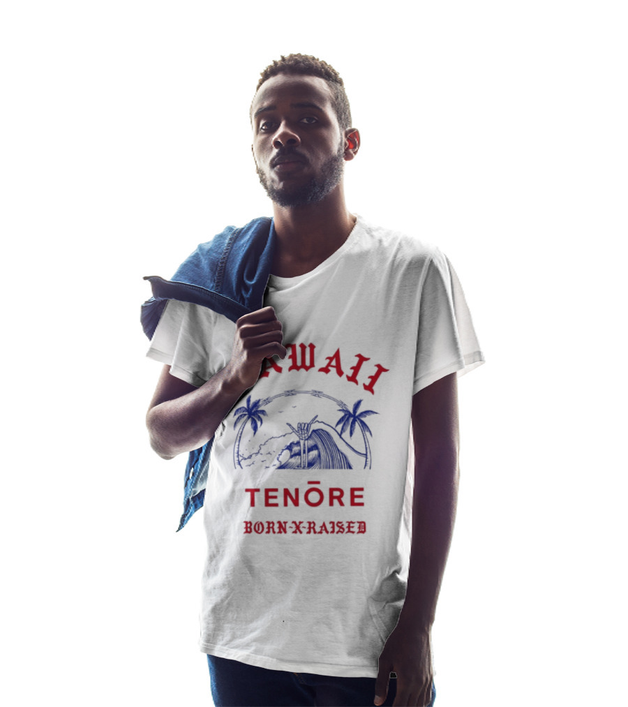 Hawaii Tenōre Born X Raised Wave And Palm Trees T-Shirt