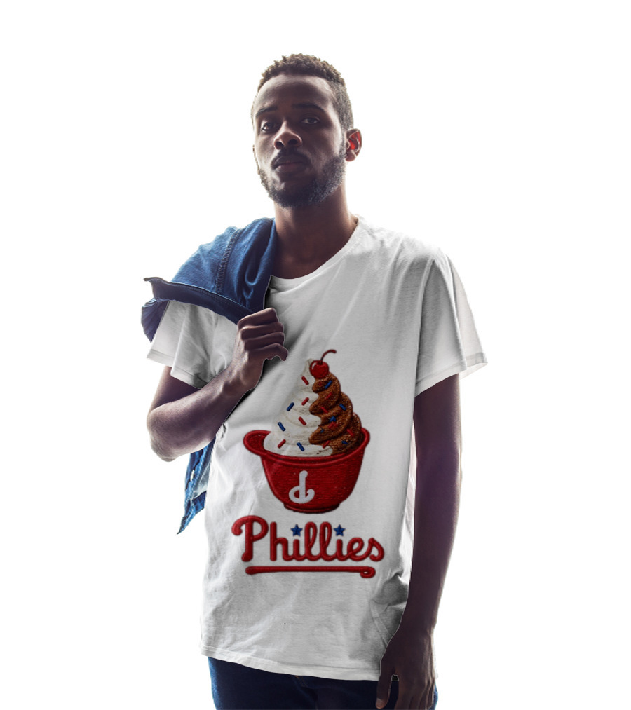 Philadelphia Phillies Ice Cream Sundae Embroidery Phillies T-Shirt