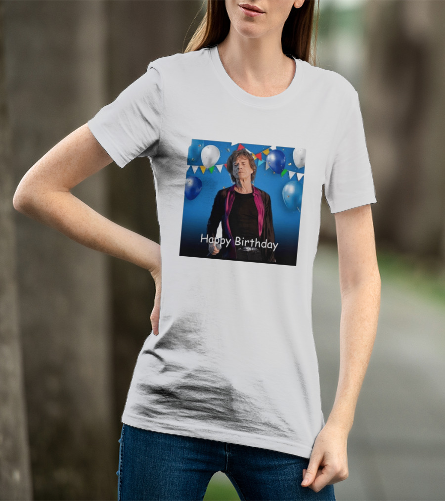 Happy Birthday Sir Mick Jagger Balloons And Banners Celebration T-Shirt
