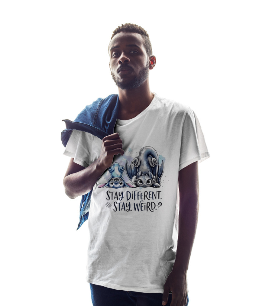 Stay Different Stay Weird Stitch And Toothless From Lilo And Stitch How To Train Your Dragon T-Shirt