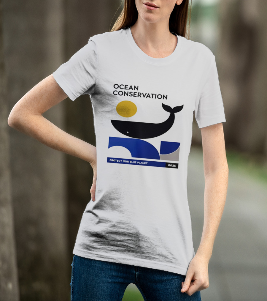 Ocean Conservation Whale Graphic Protect Our Blue Planet T-Shirt