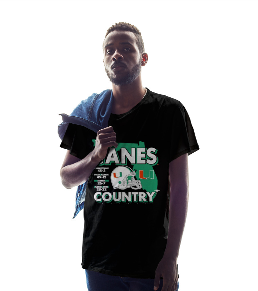 This Is Canes Country Miami Hurricanes Florida Map University Of Miami Football Helmet T-Shirt