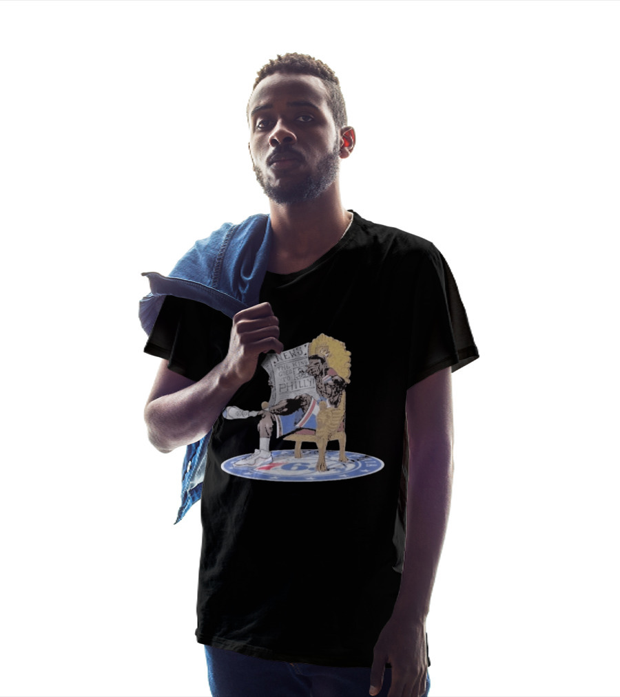 Philly Welcomes The King Goes To Sixers Throne With Newspaper And Royal T-Shirt