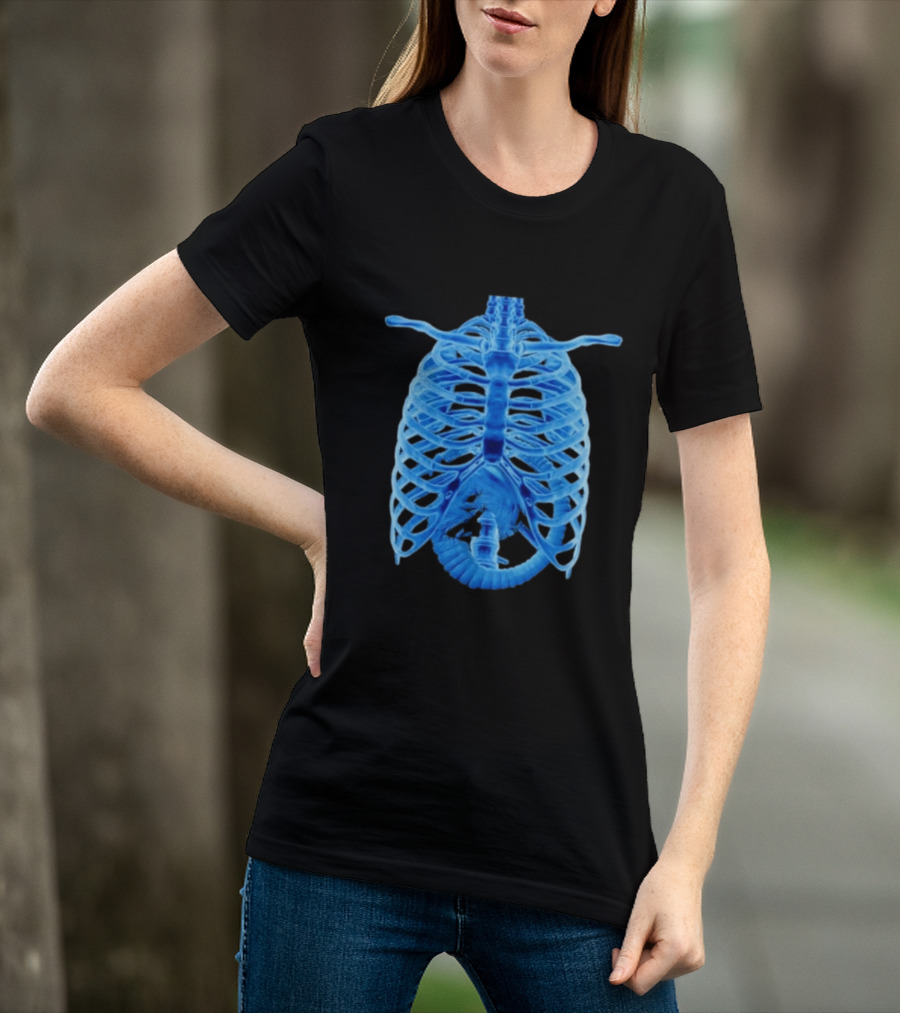 Alien Chestburster X Ray Rib Cage Black T-Shirt