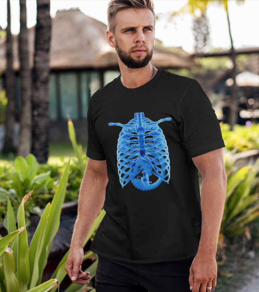 Alien Chestburster X Ray Rib Cage Black T-Shirt