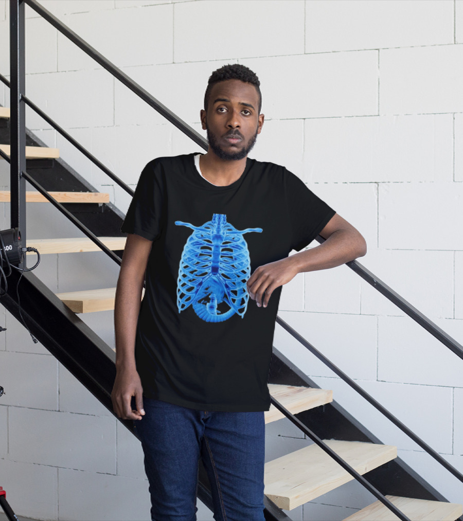 Alien Chestburster X Ray Rib Cage Black T-Shirt
