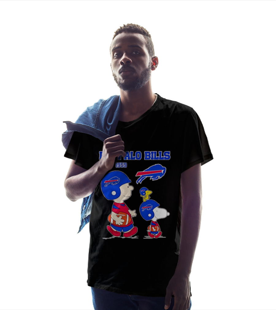 Buffalo Bills Est 1959 Charlie Brown Snoopy Peanuts Football Helmet T-Shirt