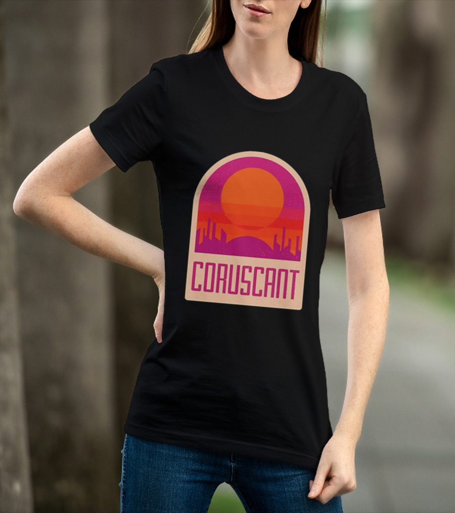 Coruscant Cityscape Star Wars Sci Fi Sunset Scene T-Shirt