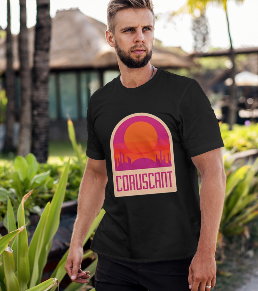 Coruscant Cityscape Star Wars Sci Fi Sunset Scene T-Shirt