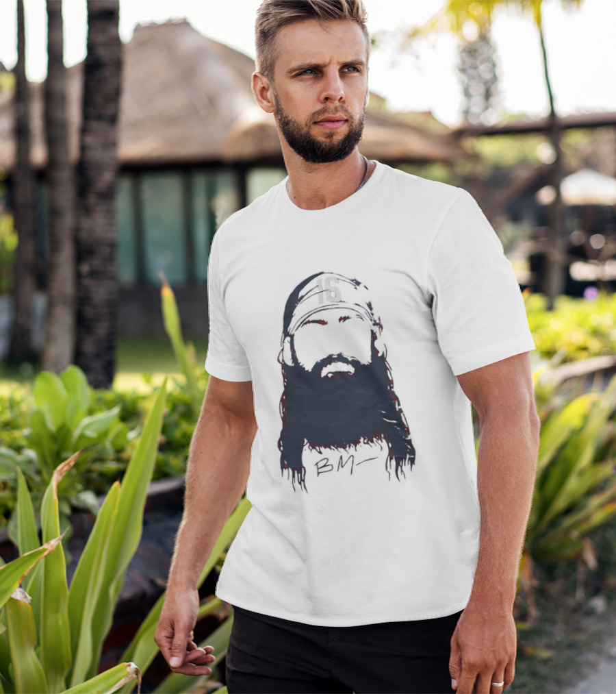 Brandon Marsh 16 Philadelphia Phillies Beard Silhouette BM Cap T-Shirt