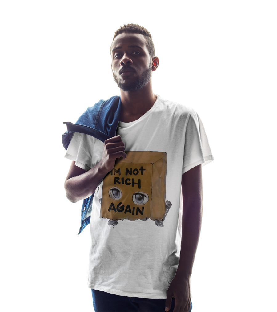 I'm Not Rich Again Paper Bag Anime Eyes T-Shirt