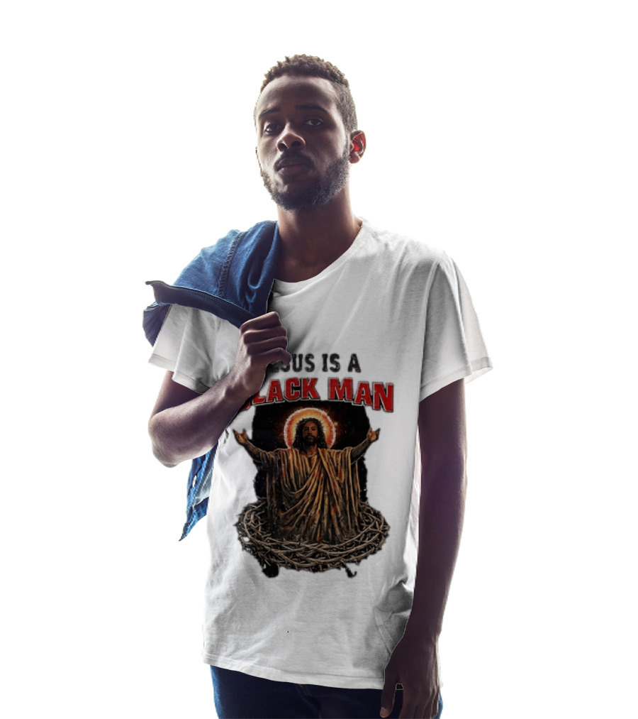 Jesus Is A Black Man With Thorns And Radiant Halo T-Shirt