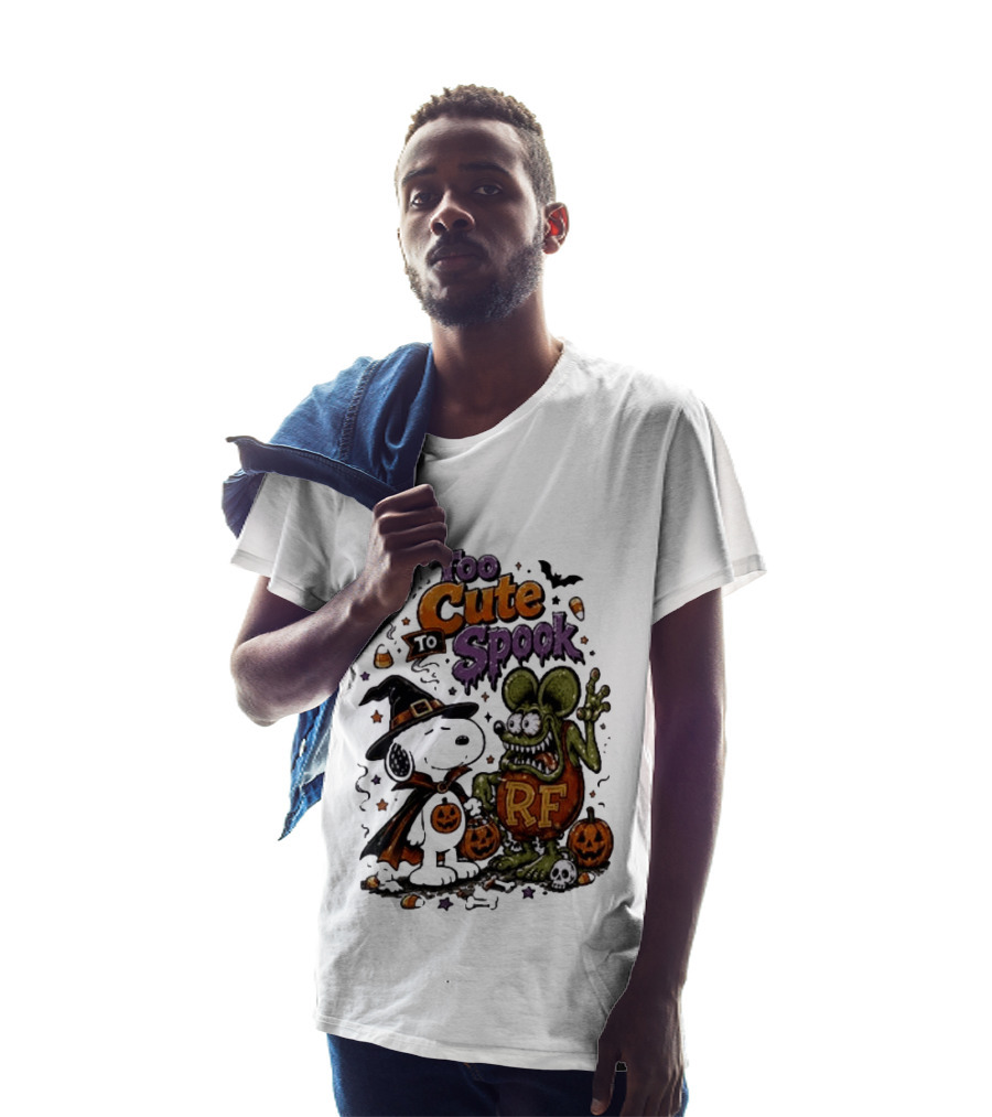 Too Cute To Spook Peanuts Snoopy X Rat Fink Halloween T-Shirt