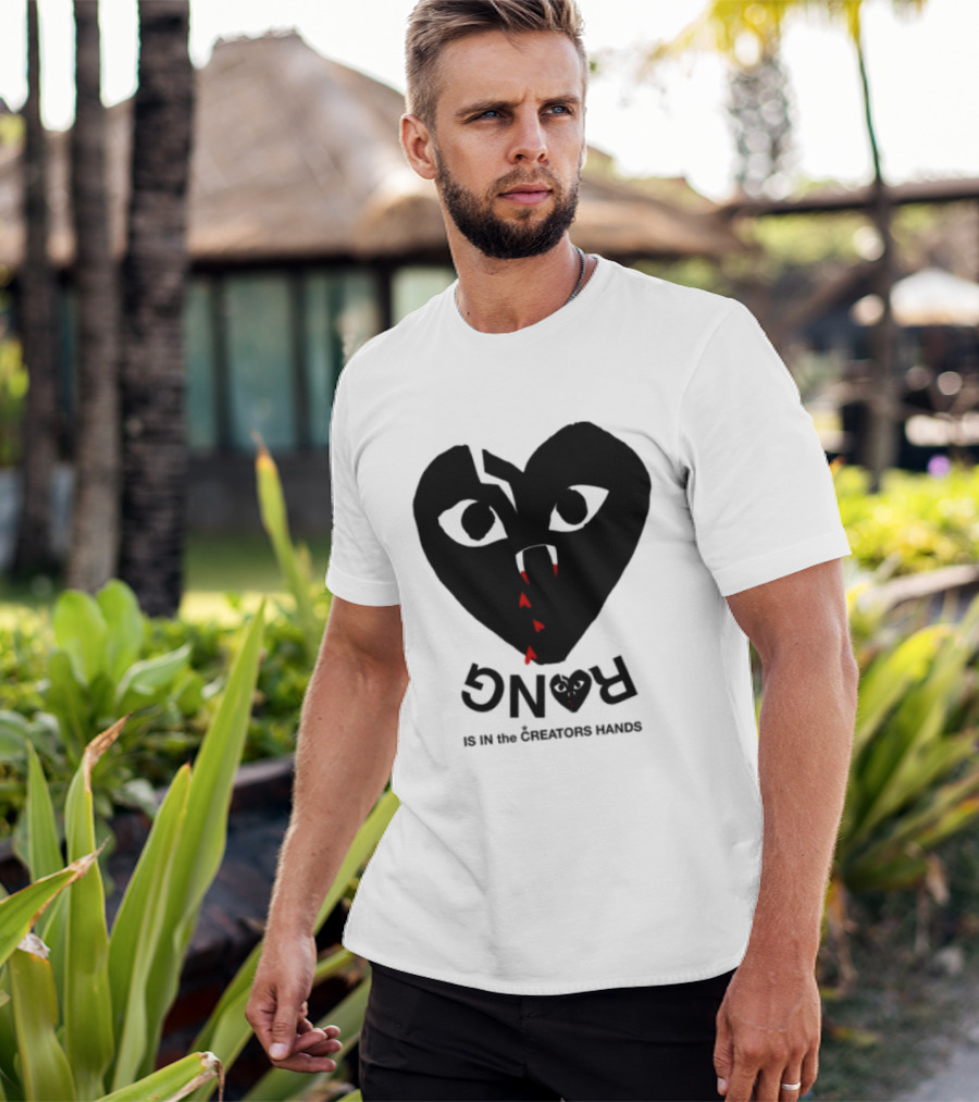 Revenge Store Rvg White Heart Eyes Fangs Red Drip T-Shirt