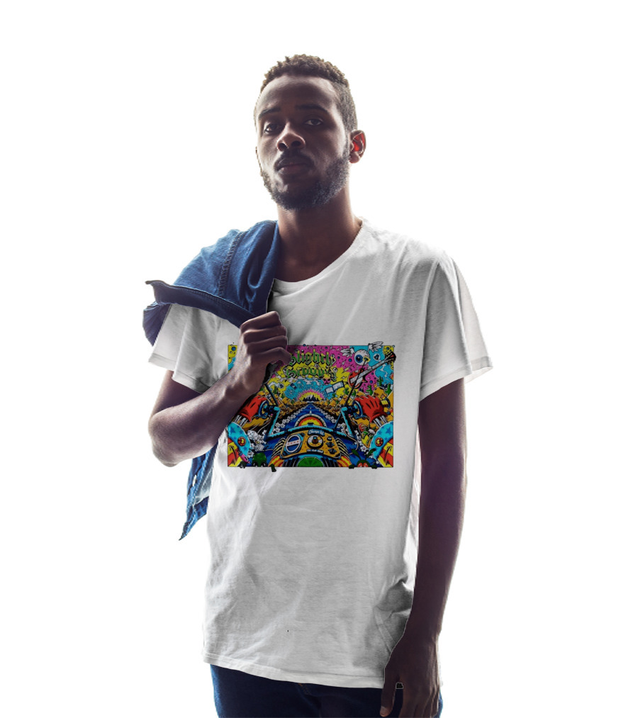 Slightly Stoopid Road Trippin Chicago IL Tour Art Alive Bird Skull Cactus Trippy Vibes T-Shirt