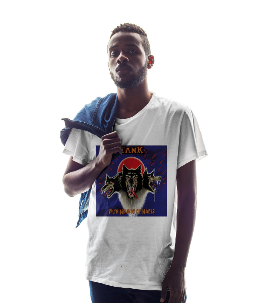 Tank Filth Hounds Of Hades Album Cover Heavy Metal Three Headed Dog Red Moon T-Shirt