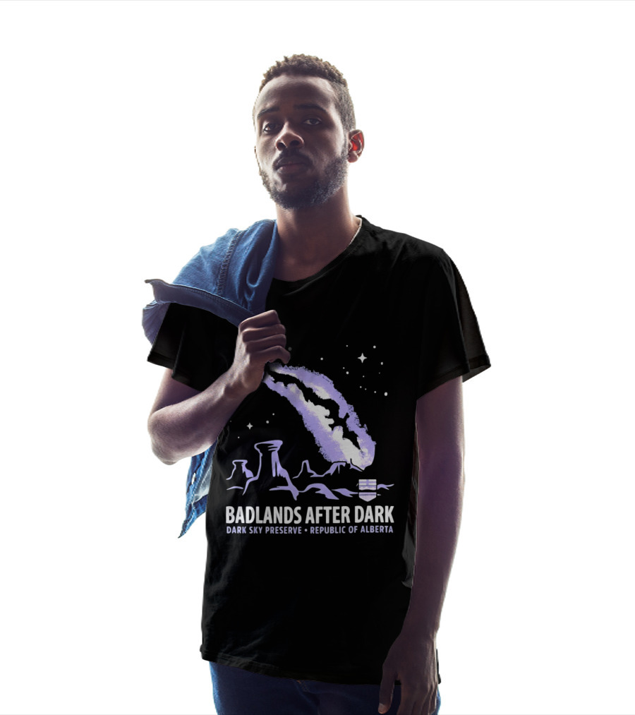Badlands After Dark Dark Sky Preserve Republic Of Alberta Visionary Celestial Landscape T-Shirt