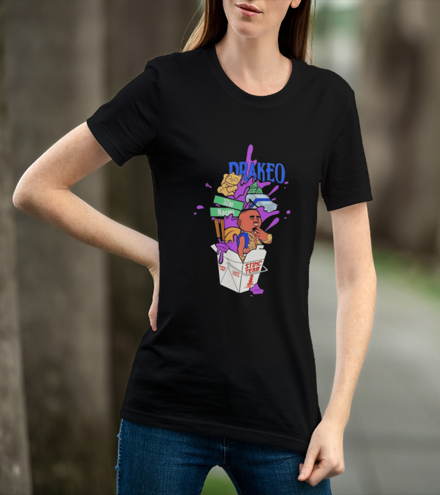 Drakeo The Ruler Stinc Team 32nd Naomi Lucky Cat And Chopsticks T-Shirt