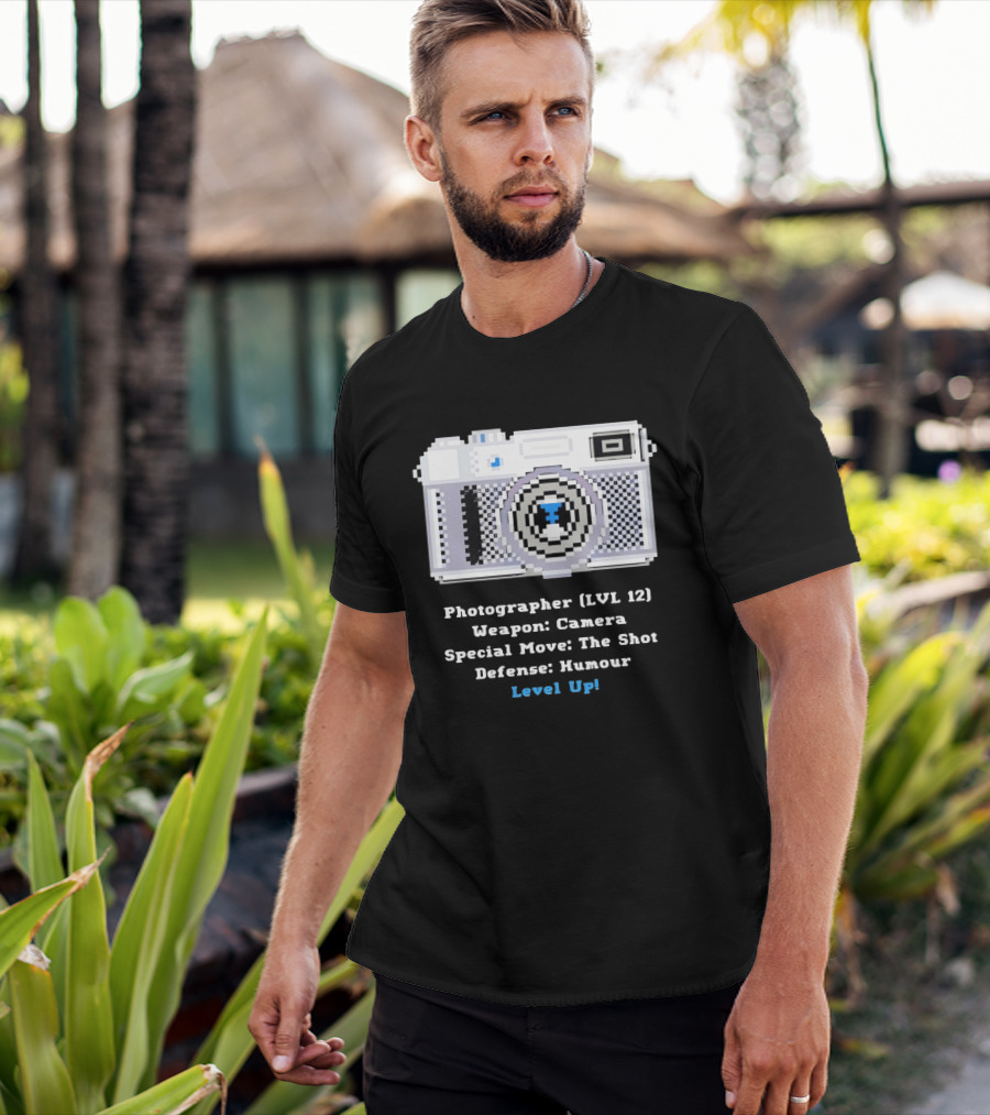 Photographer LVL 12 Weapon Camera Special Move The Shot Defense Humour Level Up T-Shirt