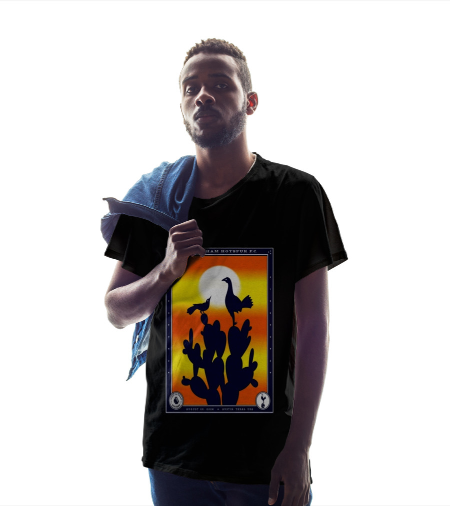 Tottenham Hotspur F.C. Austin Texas August 22 2026 Cactus Silhouette Sunset T-Shirt