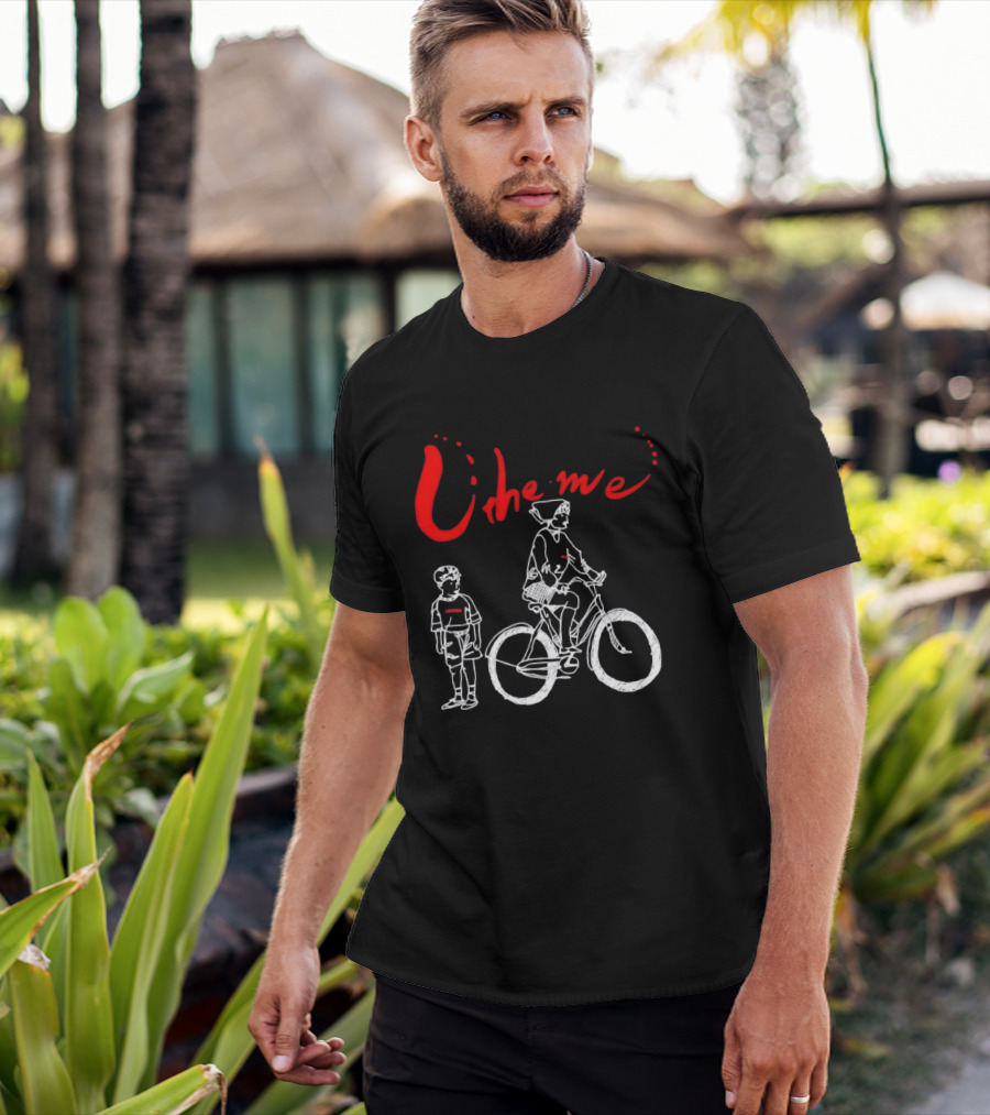 Utheme Rider And Standing Boy Cycling Sport Scene T-Shirt