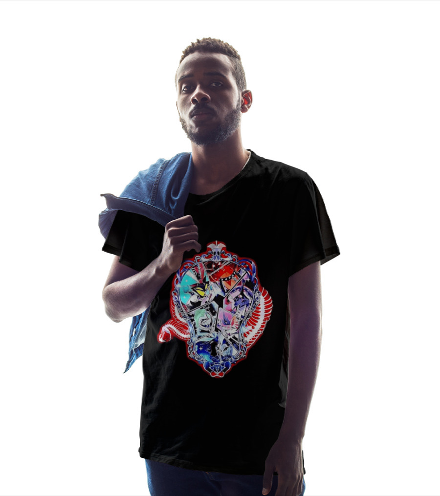 Vees Vox Valentino Velvet Overlord Hazbin Hotel Characters Stained Glass T-Shirt