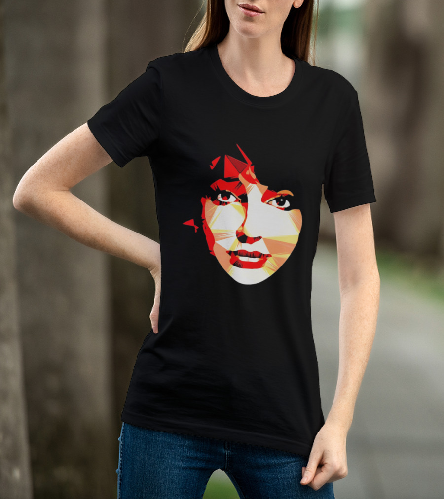 Kate Bush Geometric Pop Singer Red Orange Faceted T-Shirt