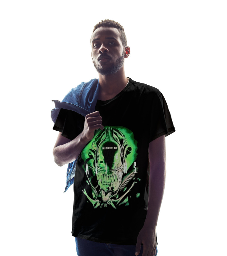 Xenomorph Aliens This Time It's War Alien Franchise Movie T-Shirt
