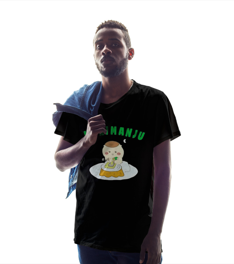 Kurimanju Chiikawa Eating At Night On Tree Stump T-Shirt