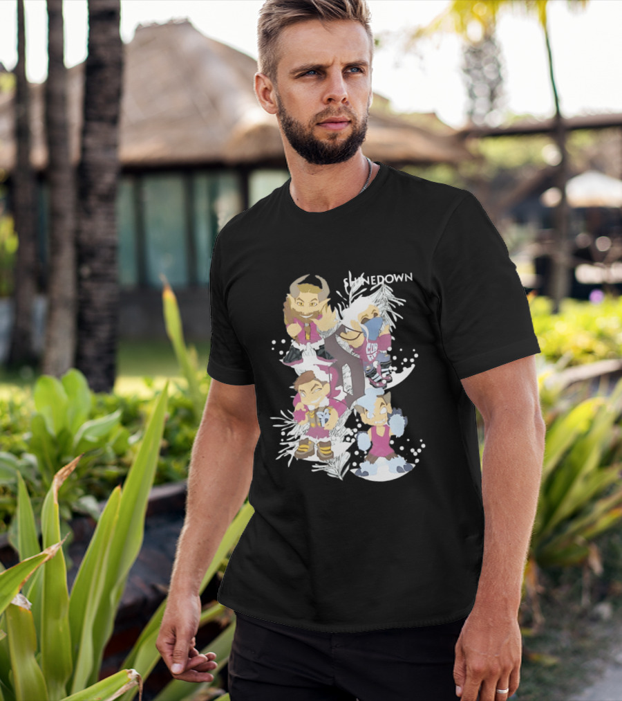 Shinedown Chibi Band Members Holiday Christmas Decor T-Shirt
