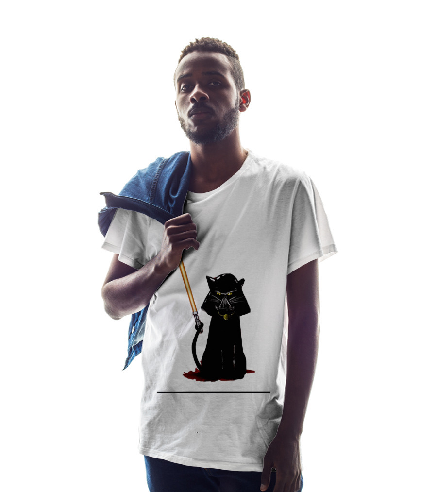 Darth Vader Cat Lightsaber Star Wars T-Shirt