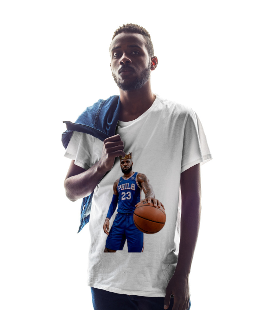 LeBron James King Crown Dribbling Philadelphia 76ers Basketball Player 23 Phila T-Shirt