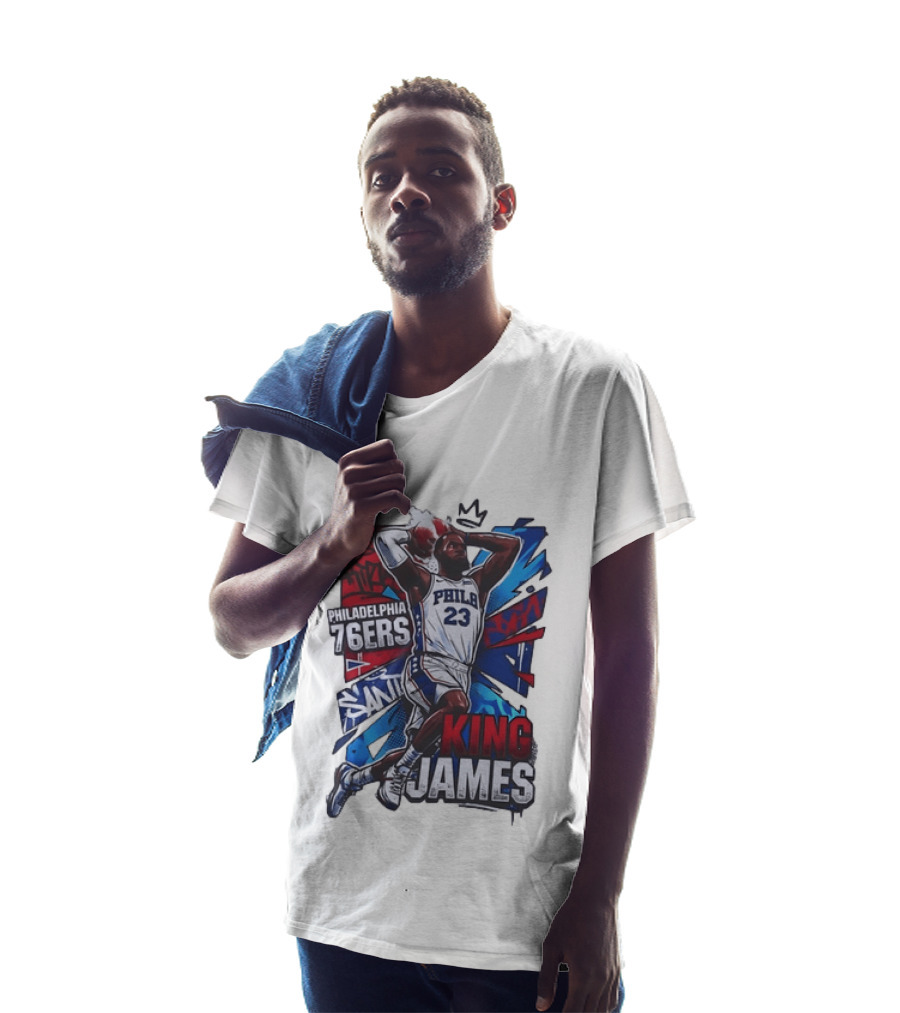 Philadelphia 76ers King James 23 Basketball Dynamic Dunk T-Shirt