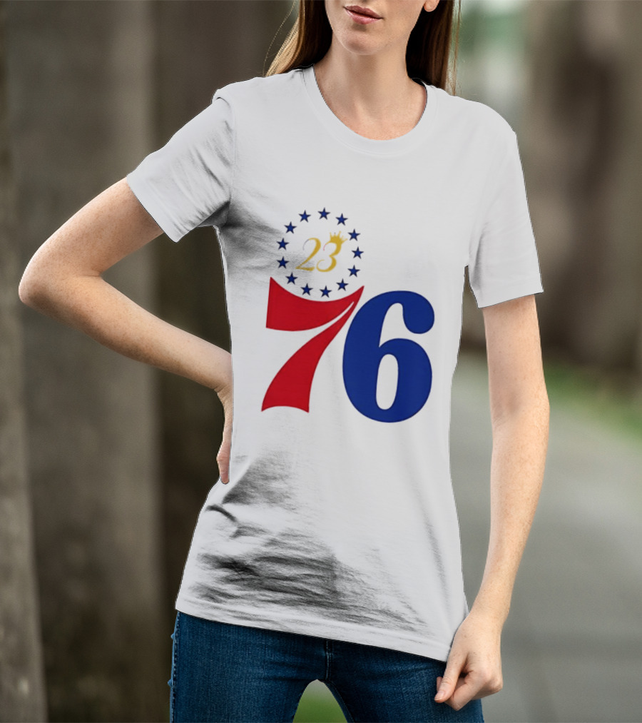 LeBron James 23 Philadelphia 76ers Inspired Number Stars T-Shirt