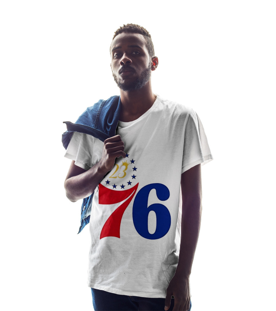 LeBron James 23 Philadelphia 76ers Inspired Number Stars T-Shirt