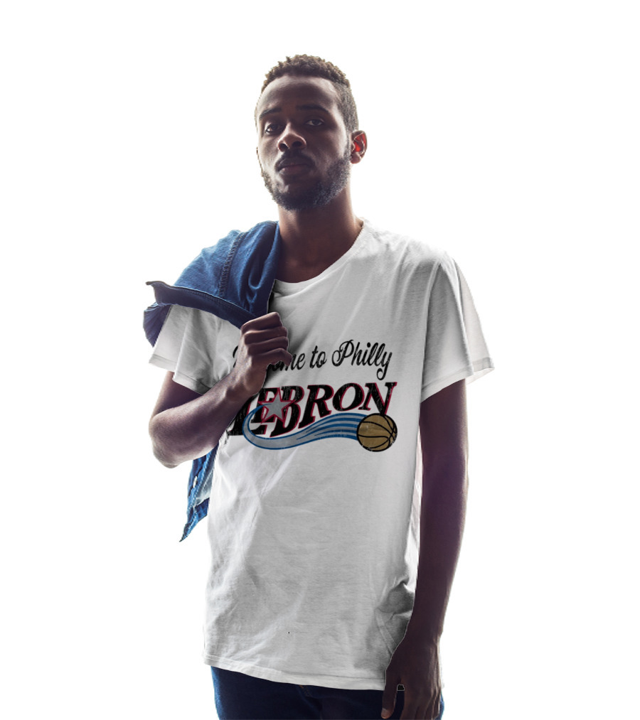 Welcome To Philly LeBron Basketball Star Distressed T-Shirt