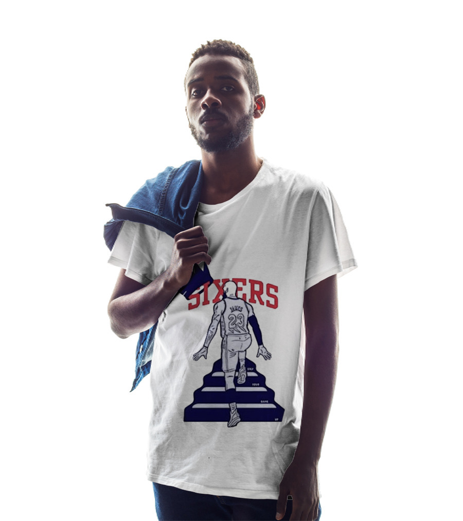 Philadelphia 76ers Sixers Lebron James Crowned Steps Silhouette 23 T-Shirt