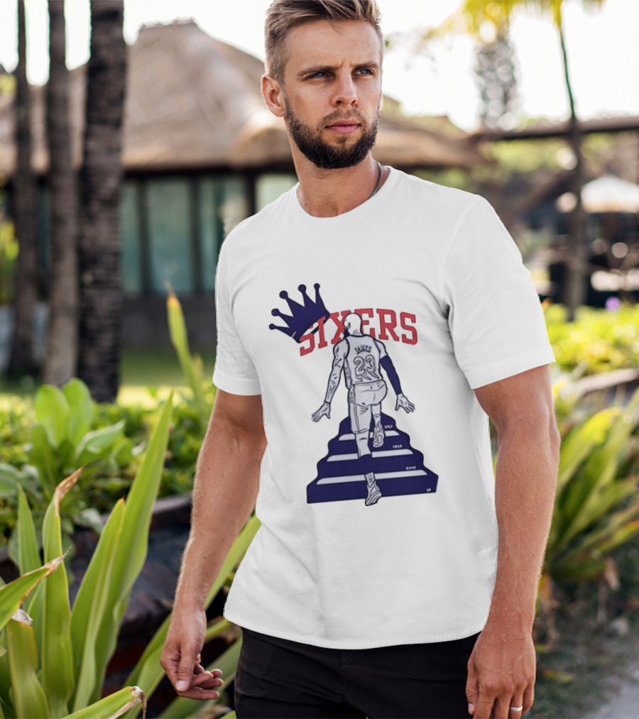 Philadelphia 76ers Sixers Lebron James Crowned Steps Silhouette 23 T-Shirt