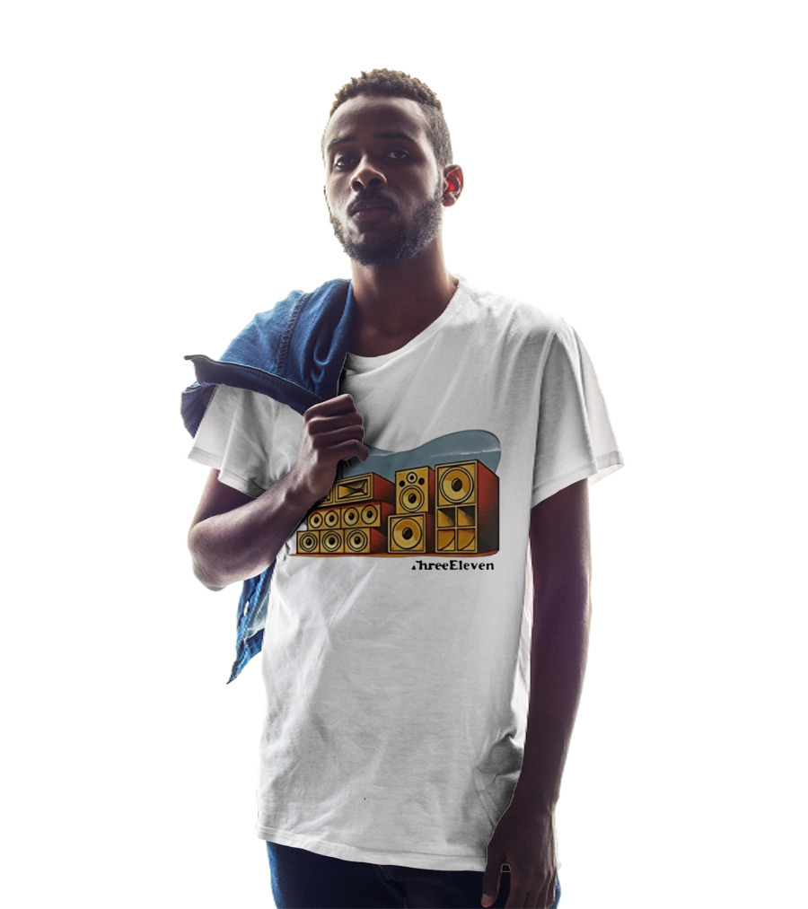 ThreeEleven Sound System Speaker Stack Reggae With Palm Trees T-Shirt