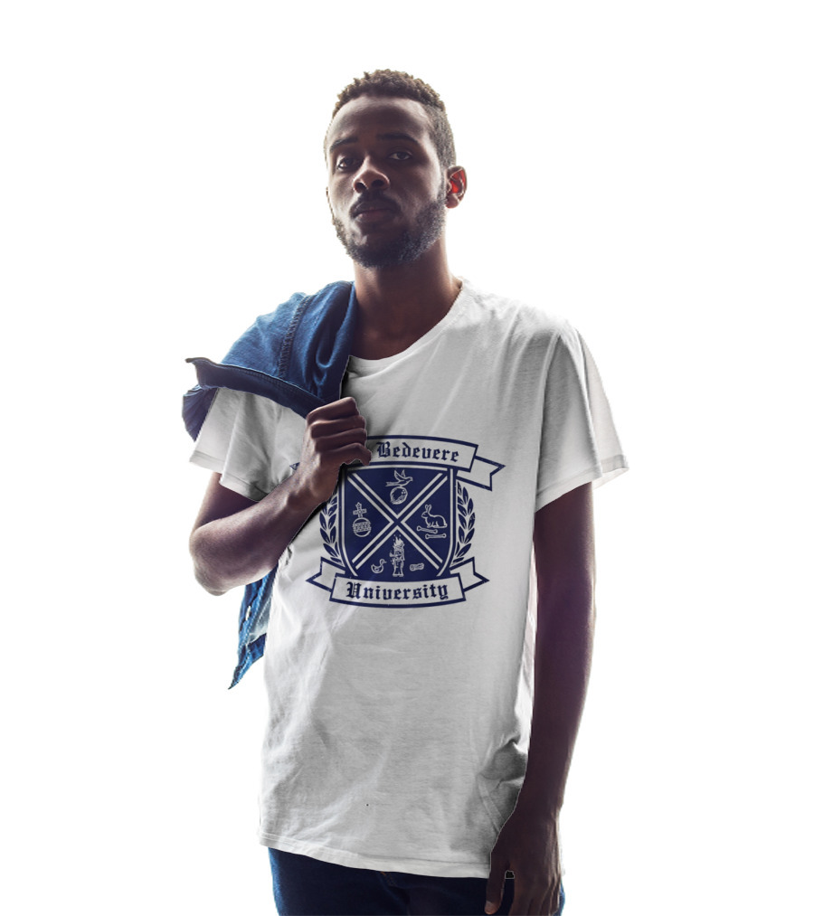 Sir Bedevere University Monty Python Crest Shield T-Shirt