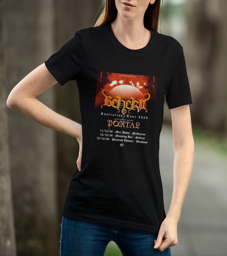 Sombre Dessein Beherit Australian Tour 2026 Special Guests Portal Tour Dates T-Shirt