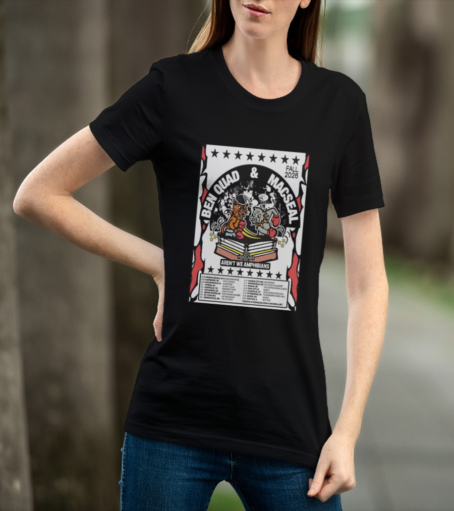 Ben Quad And Macseal Fall 2026 Tour Aren't We Amphibians Co Headliner T-Shirt