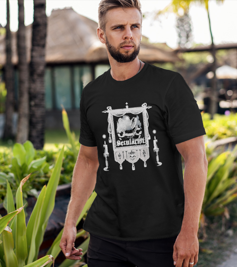 Secularist Symbolism With Chains And Wings On Tapestry T-Shirt