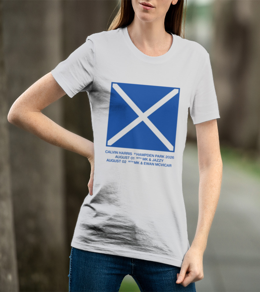 Calvin Harris Hampden Park 2023 Ecru Saltire August MK Jazzy Amber Cox MK Smart Ecuador T-Shirt