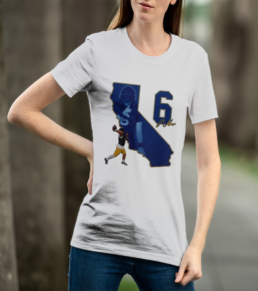 Dane Weber Number 6 California Golden Bears NCAA Map T-Shirt
