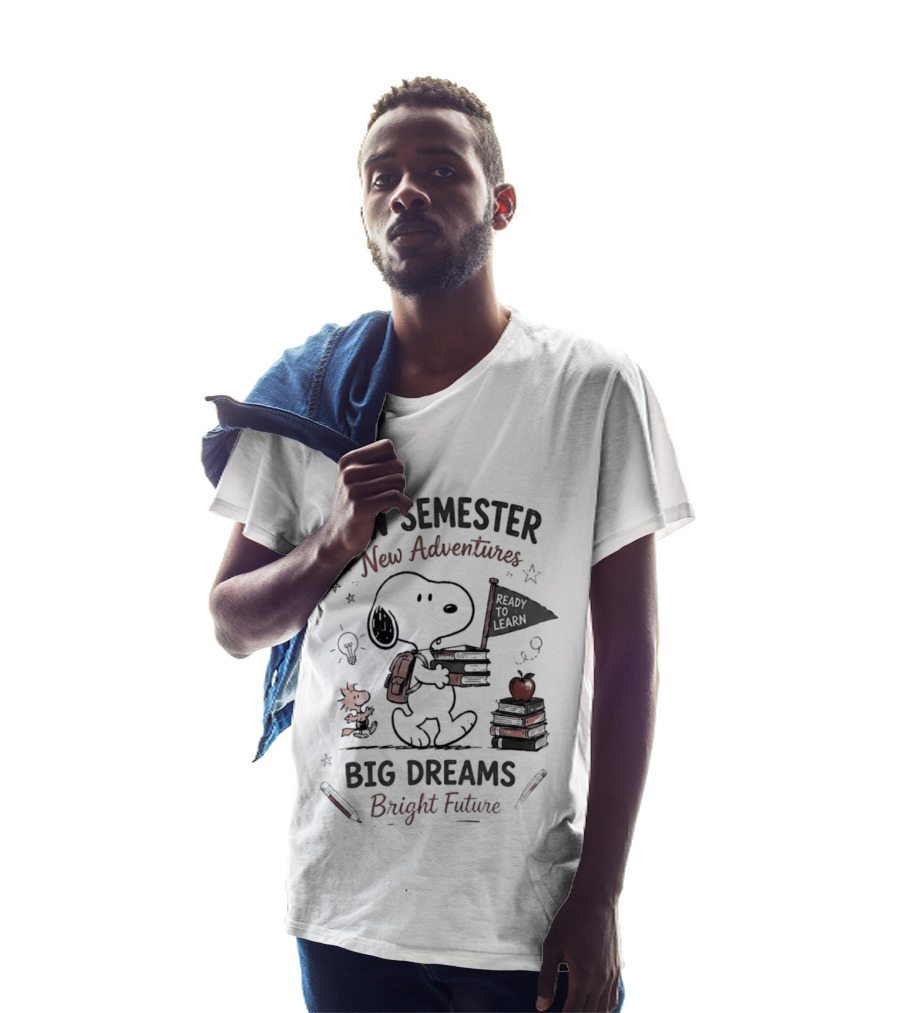 Snoopy New Semester New Adventures Big Dreams Bright Future Peanuts Comic Strip T-Shirt
