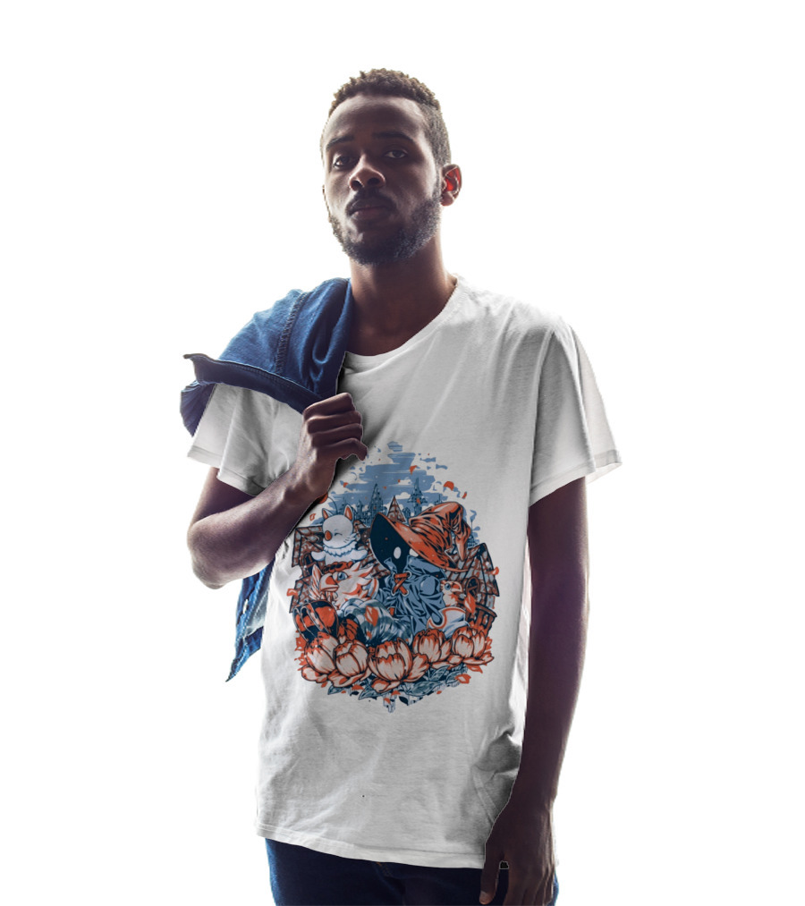 Vivi Ornitier Moogles Chocobos Day Of Calm Fantasy Blossom Scene T-Shirt