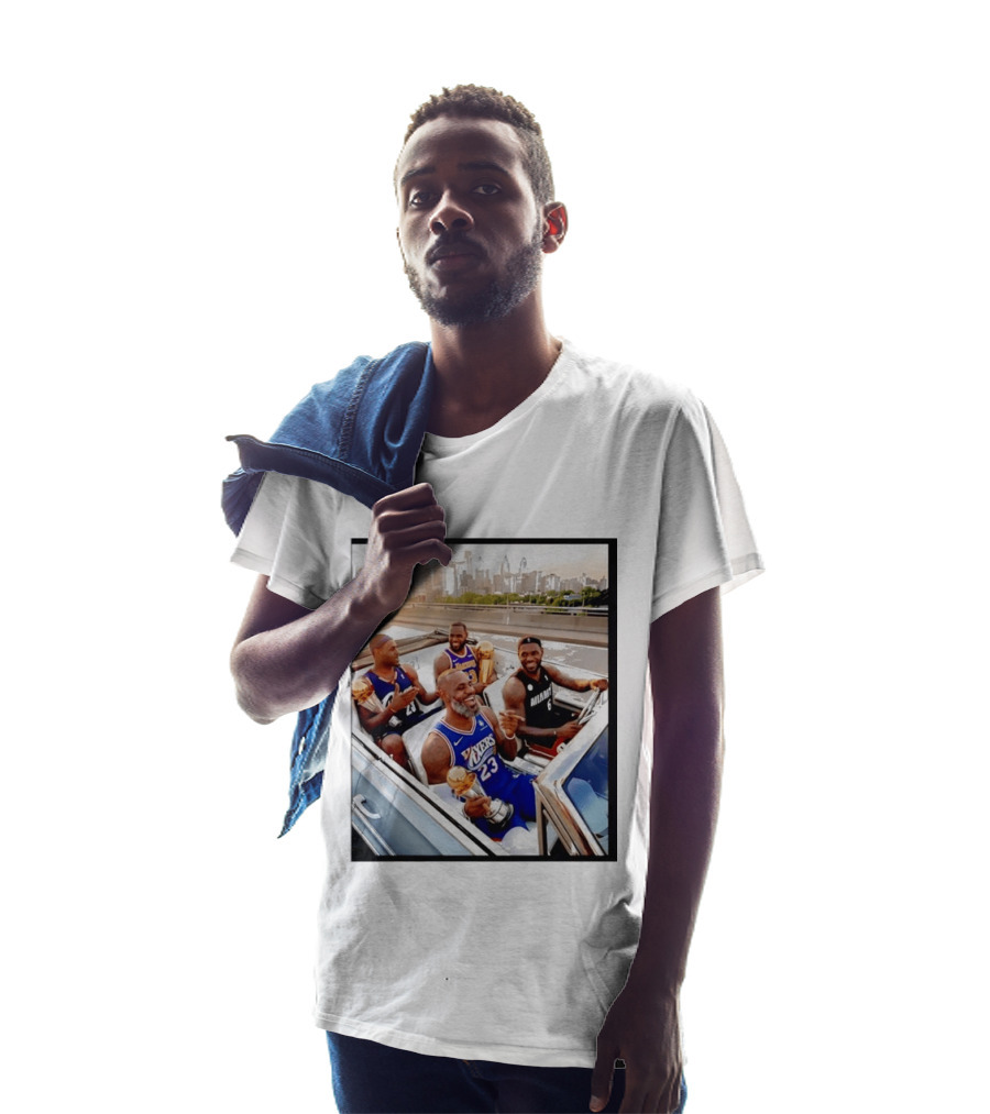 Lebron James Lakers Cavaliers Heat Champions Trophies Parade T-Shirt