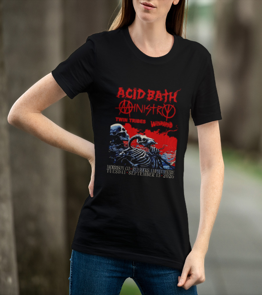 Acid Bath Ministry Twin Tribes Windhand Red Rocks Amphitheatre September 2026 Concert T-Shirt