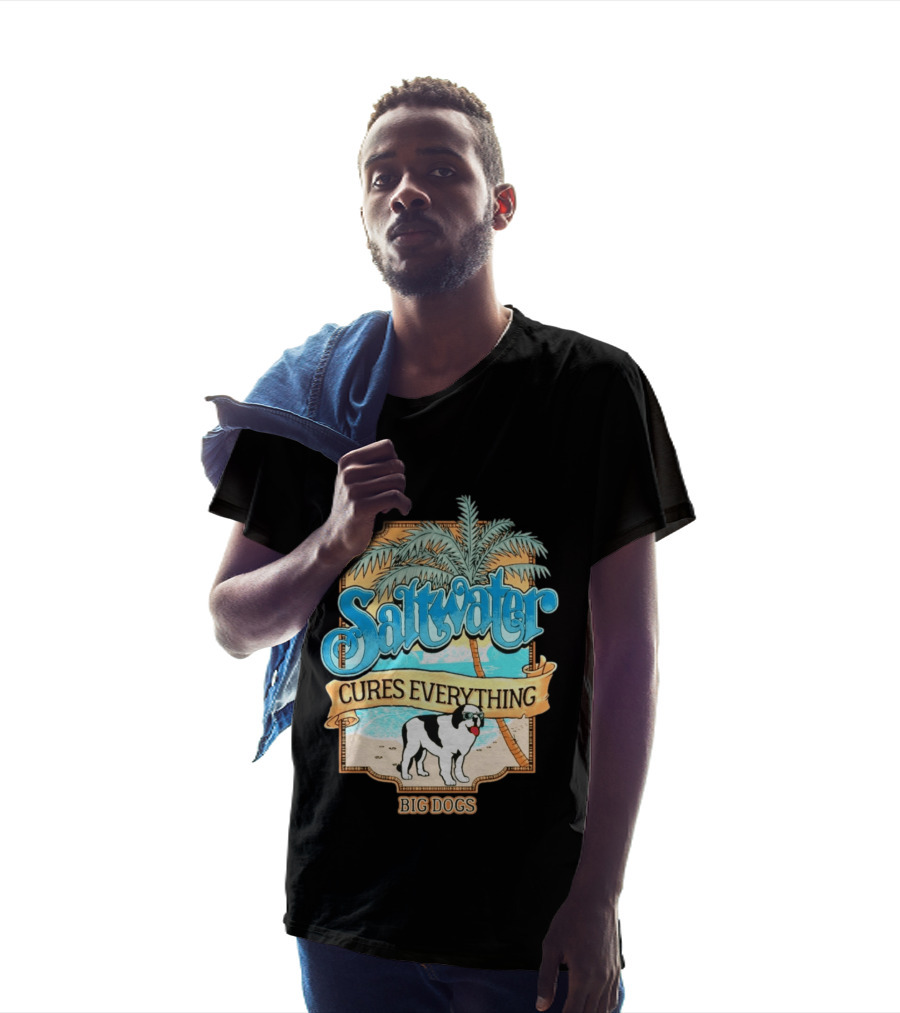 Saltwater Cures Everything Big Dogs Palm Beach Scene T-Shirt